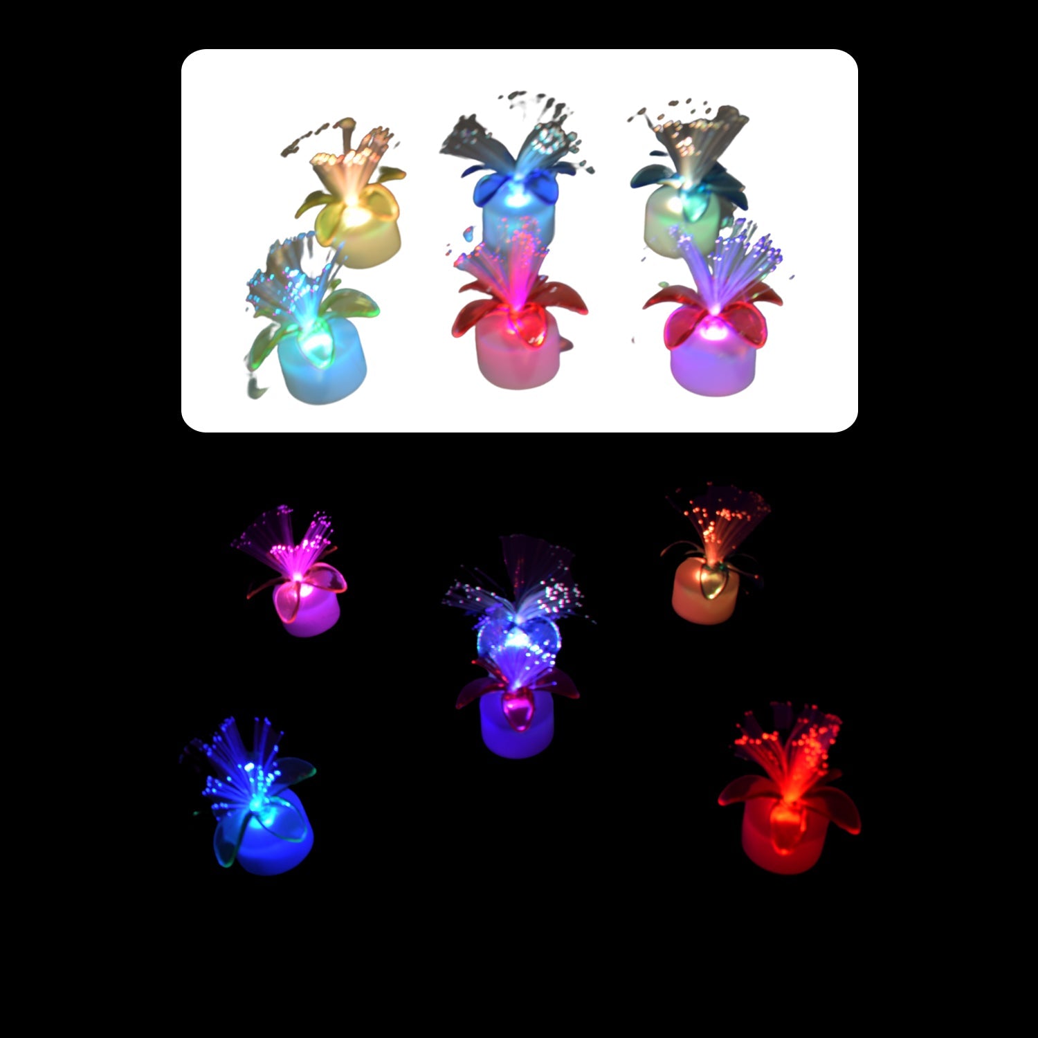 6237A Fiber Optic Light, Mini Color Change LED Table Centerpieces, Light Up Candle - Pack of 6 6237A Fiber Optic Light, Mini Color Change LED Table Centerpieces, Light Up Candle - Pack of 6